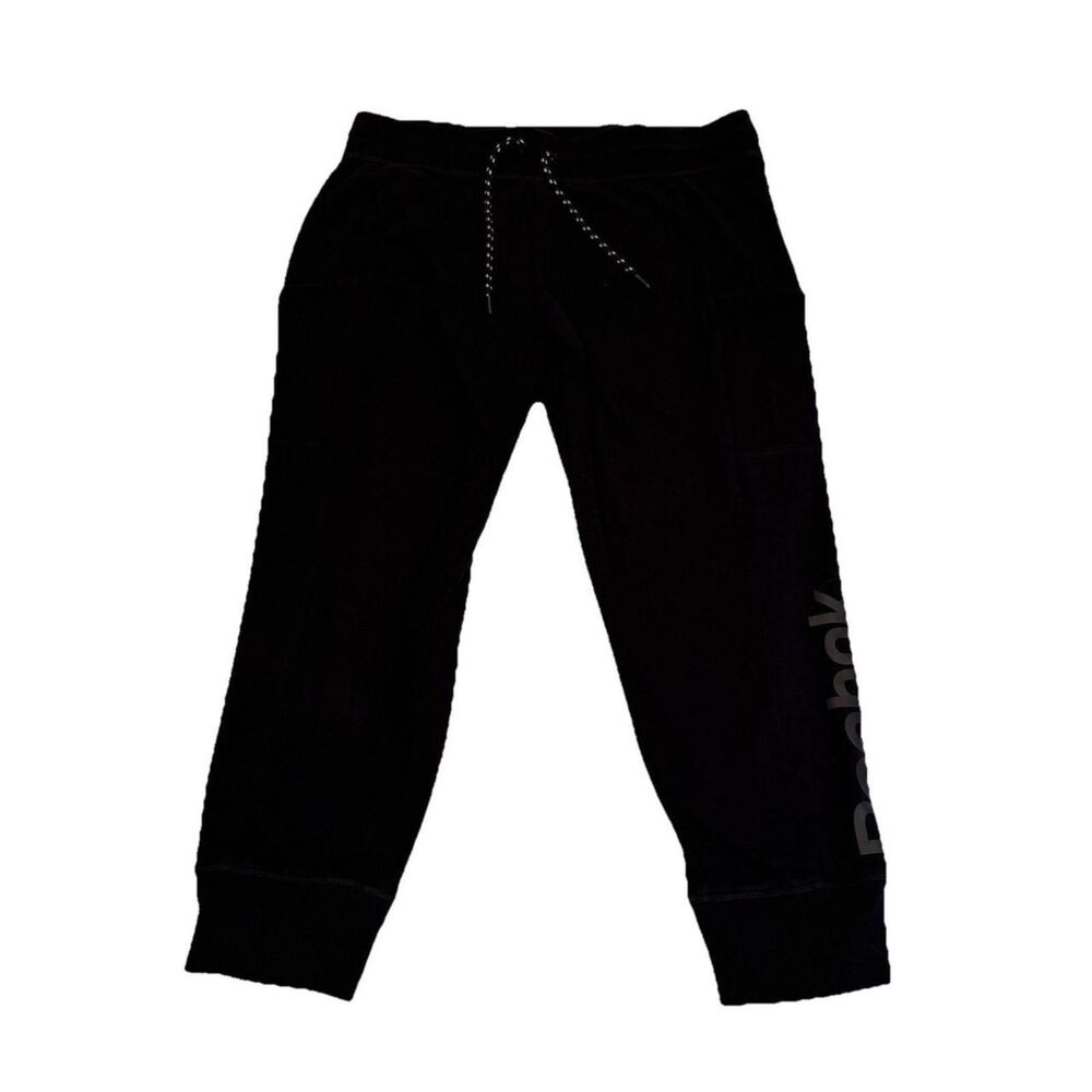 Reebok Sweatpants‎ Womens Fleece Jogger Athletic Black XL Elite Cozy Oversized